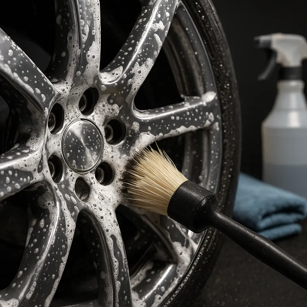 Felgenreinigung mit Bürste
